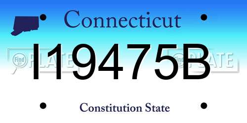 I19475B Connecticut License Plate