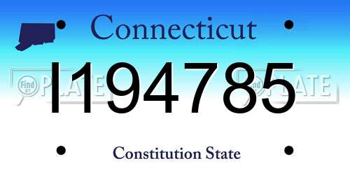 I194785 Connecticut License Plate