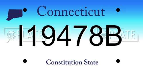 I19478B Connecticut License Plate