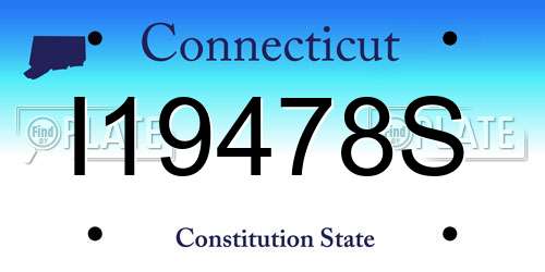 I19478S Connecticut License Plate