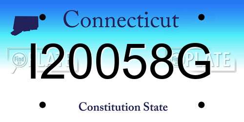 I20058G Connecticut License Plate