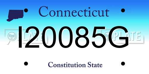 I20085G Connecticut License Plate