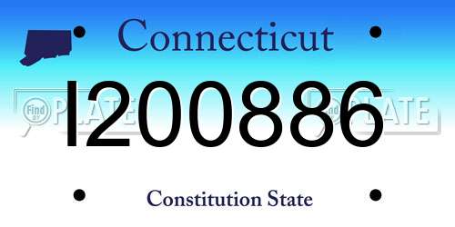 I200886 Connecticut License Plate