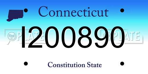I200890 Connecticut License Plate