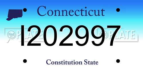 I202997 Connecticut License Plate