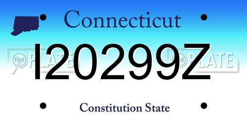 I20299Z Connecticut License Plate