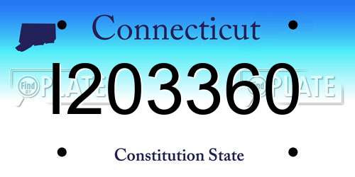 I203360 Connecticut License Plate