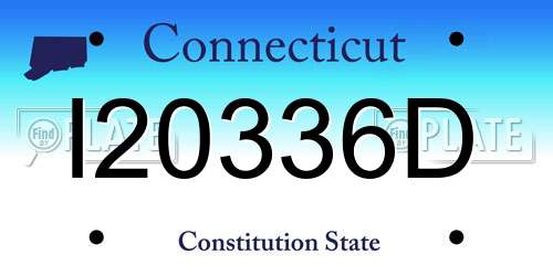I20336D Connecticut License Plate