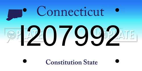 I207992 Connecticut License Plate