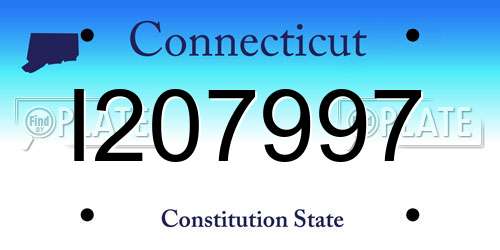 I207997 Connecticut License Plate