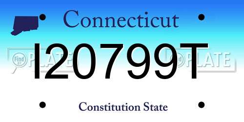 I20799T Connecticut License Plate