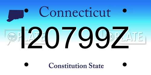 I20799Z Connecticut License Plate