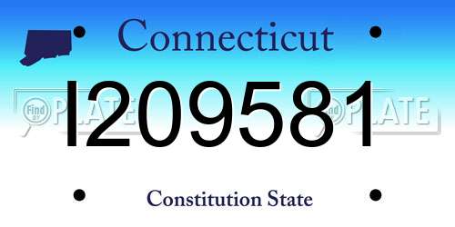 I209581 Connecticut License Plate