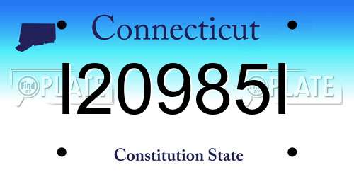 I20985I Connecticut License Plate