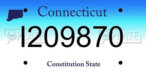 I209870 Connecticut License Plate