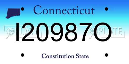 I20987O Connecticut License Plate