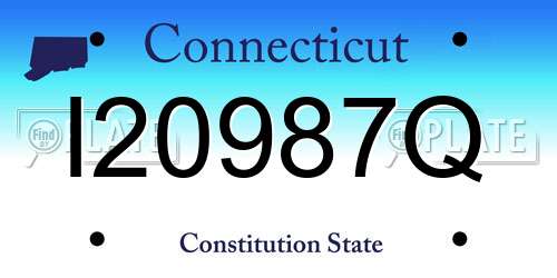 I20987Q Connecticut License Plate