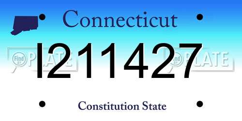 I211427 Connecticut License Plate