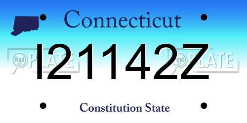 I21142Z Connecticut License Plate