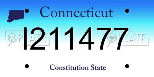 I211477 Connecticut License Plate