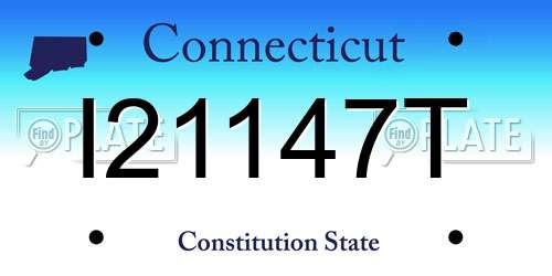 I21147T Connecticut License Plate