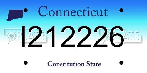 I212226 Connecticut License Plate