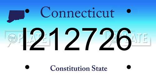 I212726 Connecticut License Plate