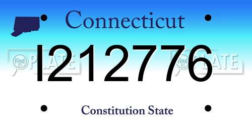 I212776 Connecticut License Plate