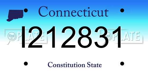 I212831 Connecticut License Plate