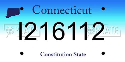 I216112 Connecticut License Plate