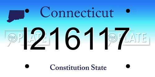 I216117 Connecticut License Plate