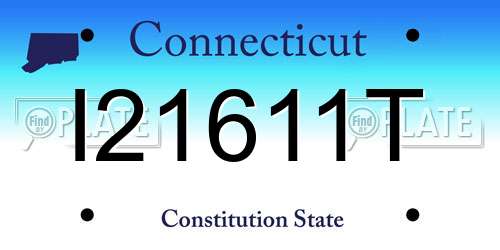 I21611T Connecticut License Plate