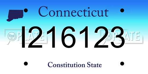 I216123 Connecticut License Plate