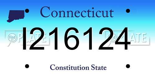 I216124 Connecticut License Plate