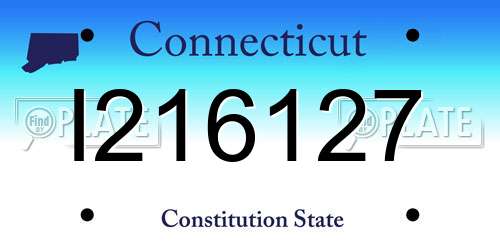 I216127 Connecticut License Plate