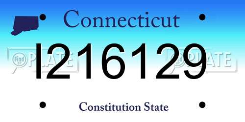 I216129 Connecticut License Plate