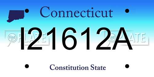 I21612A Connecticut License Plate