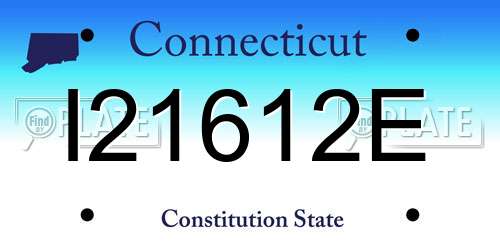 I21612E Connecticut License Plate