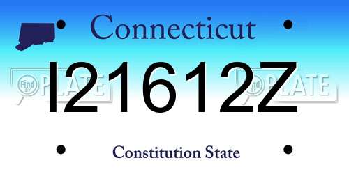 I21612Z Connecticut License Plate
