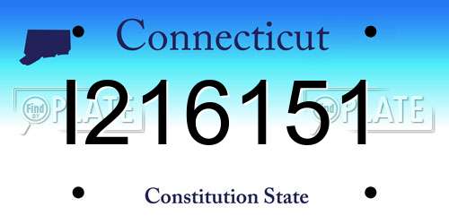 I216151 Connecticut License Plate
