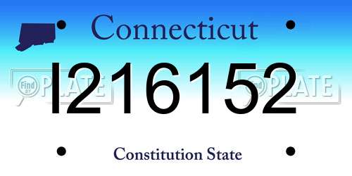 I216152 Connecticut License Plate