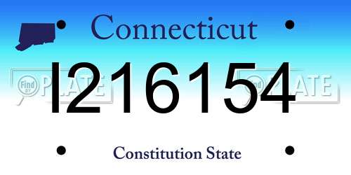 I216154 Connecticut License Plate