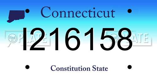 I216158 Connecticut License Plate