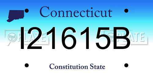 I21615B Connecticut License Plate