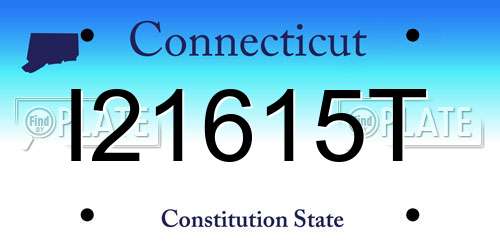 I21615T Connecticut License Plate