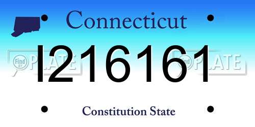 I216161 Connecticut License Plate