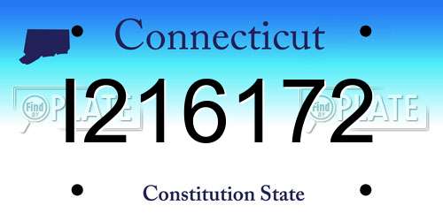 I216172 Connecticut License Plate