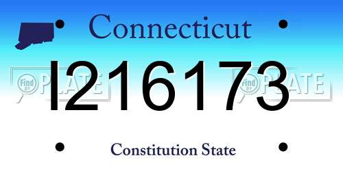 I216173 Connecticut License Plate