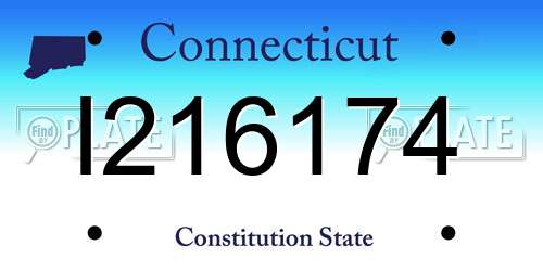 I216174 Connecticut License Plate