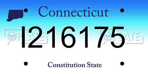 I216175 Connecticut License Plate